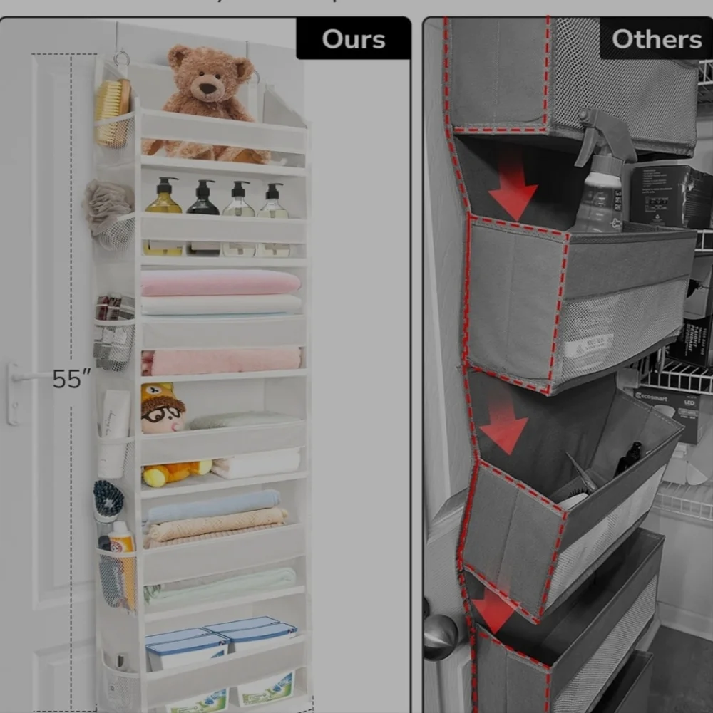 ULG Brown Over-the-Door Organizer with See-Through Windows Beige